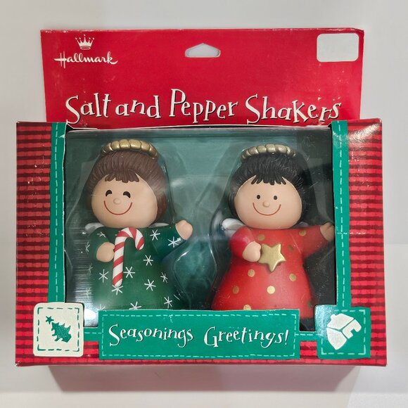 New Hallmark Season Greeting Angel Salt And Pepper Shaker Set Christmas - Picture 1 of 8